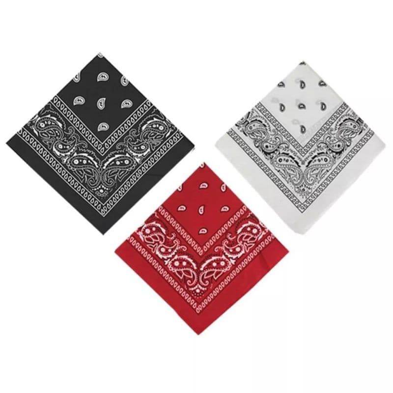 Kit 3 Bandana Faixa de Cabelo Lenço Rock Estampada
