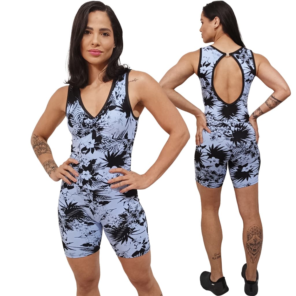 Macaquinho Feminino Fitness Academia Alta Qualidade Costas Abertas