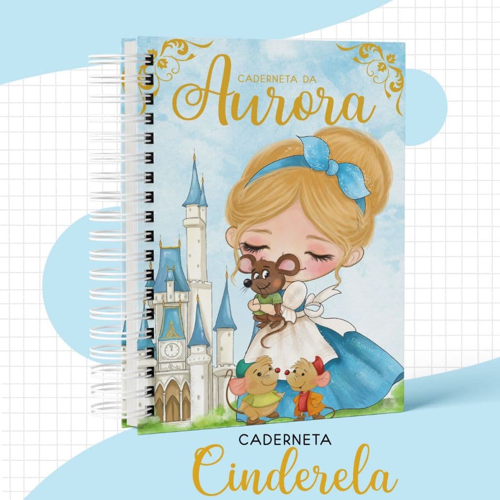 Caderneta de Vacina CINDERELA  Personalizada C/ Nome - Capa dura