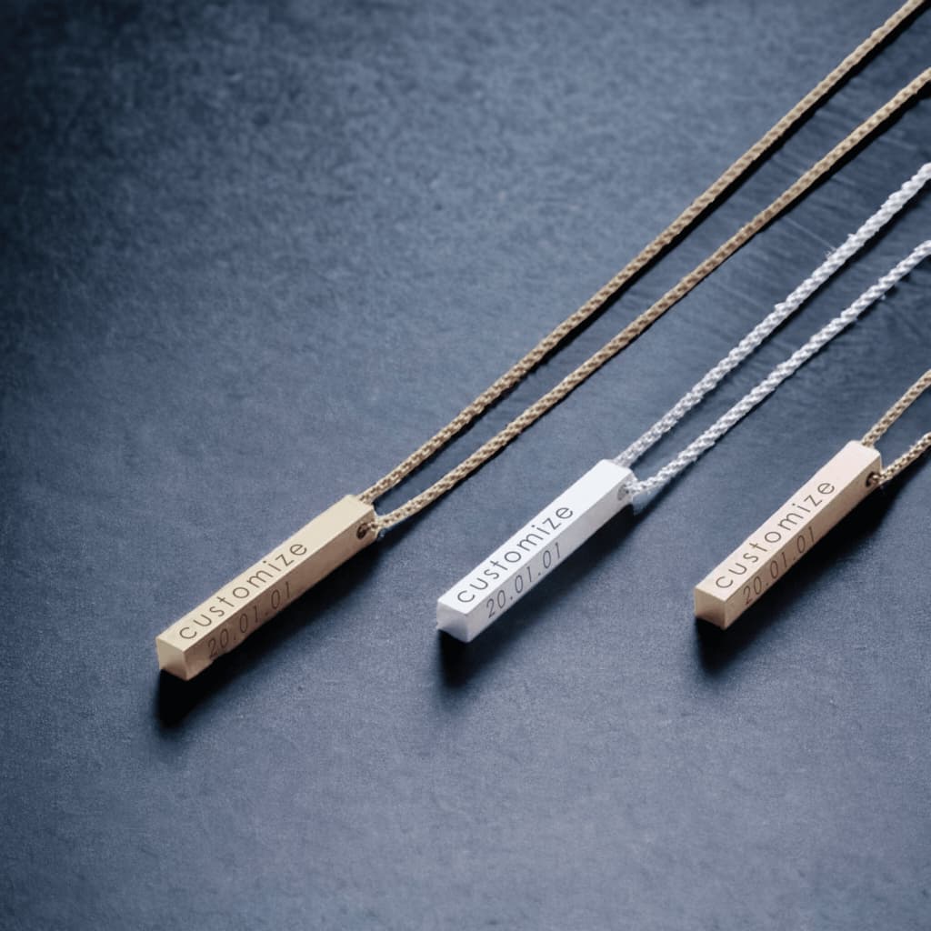 Colar Corrente Cordão Com pingente Aço Inoxidável Com Nomes ou Datas Cor Prata Masculino Feminino