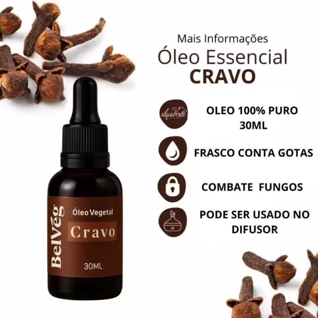Óleo de Cravo - 100% Vegetal, Natural e Vegano