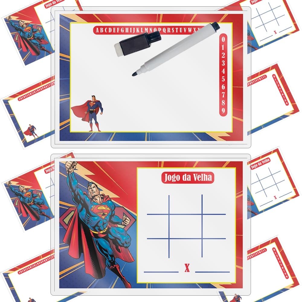 Lembrancinhas Lousa Magica Frente e verso TEMA Super homem (superman) Pronto Para Envio.