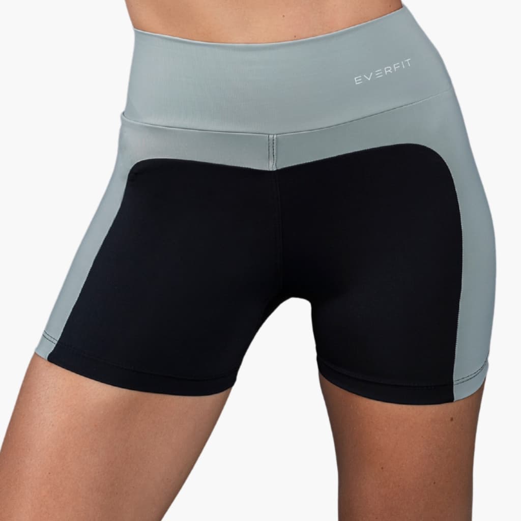 Short Esportivo Fitness Academia Feminino com Recorte Contrastante Academia Corrida