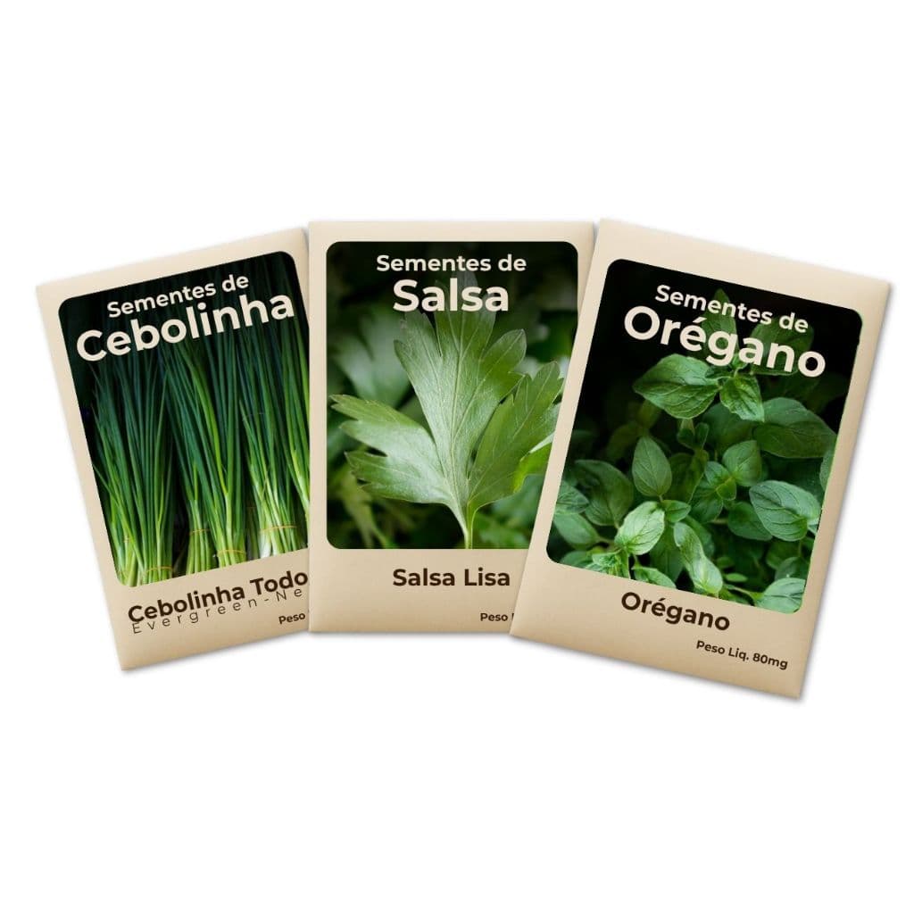 Semente Cebolinha-Salsa-Orégano Ideal Para Horta Cultivo Fácil e Produtivo -Combo 3 Pct