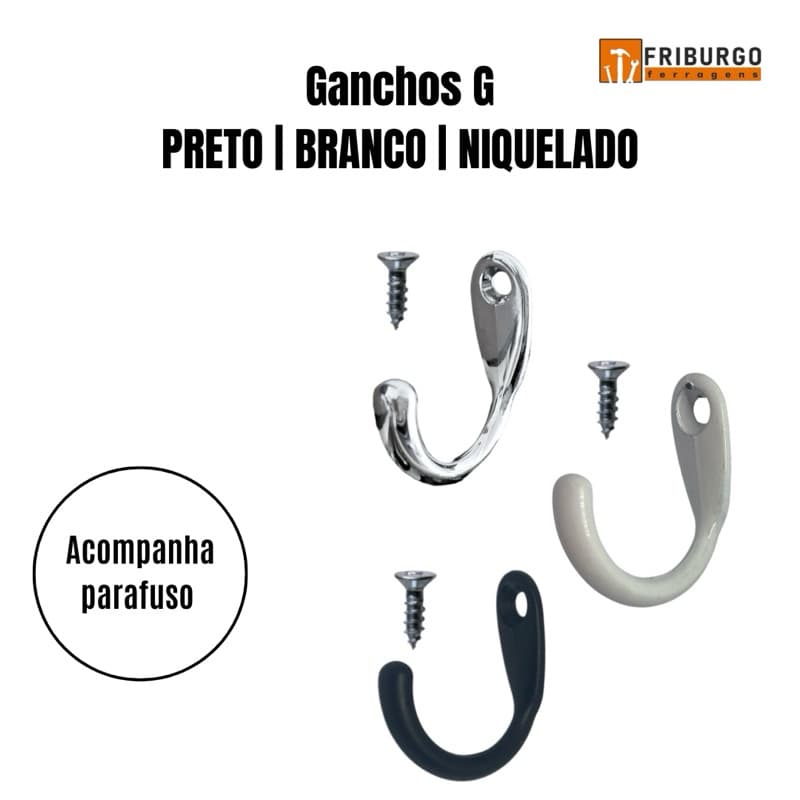 Gancho Cabide Grande Cromado para Porta e Parede