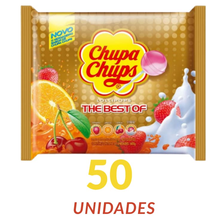 Pirulito Chupa Chups – Caixa com 50 Unidades Sortidas (4 Sabores) -  Mentos