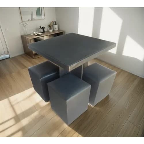 Mesa Gourmet Mais 4 Puffs  66x66cm 75cm  Moderna E Pratica