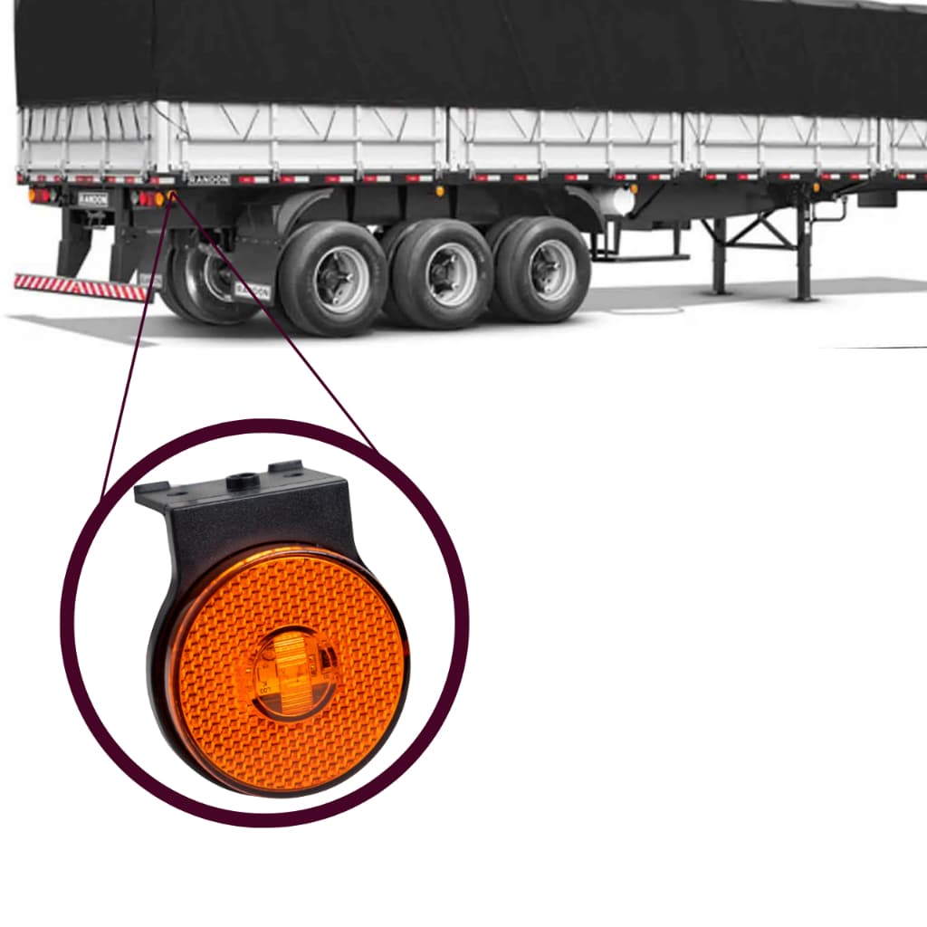 Kit 4 Lanterna LateraL LED Carreta Randon Bivolt 12V 24V Universal Caminhão Reboque
