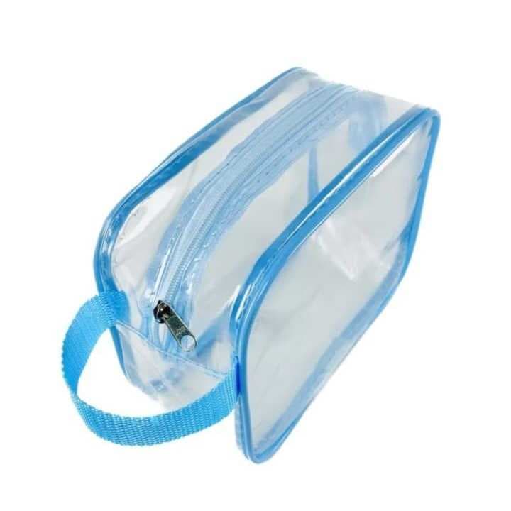 10 Unid. Necessaire Transparente Plástico Reforçado Zíper e Alça Ideal Para Maquiagem, Viagem e Enfermagem