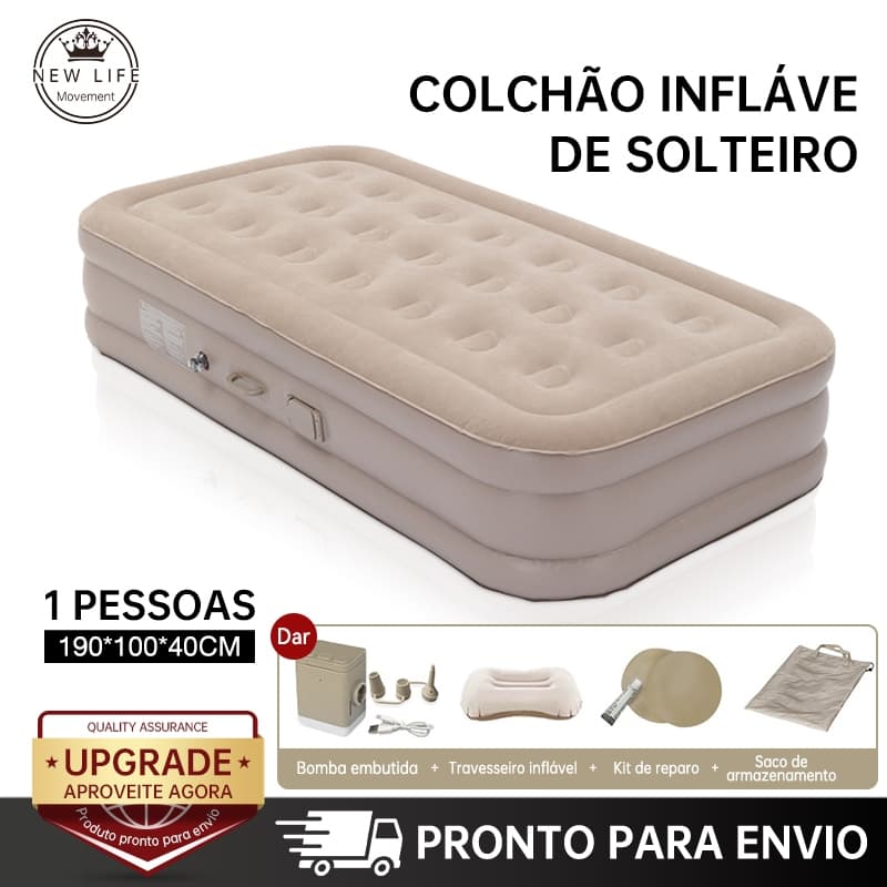 Colchão Inflável Queen Individual Cama De Campanha Bomba Inflável Com Bateria De Lítio Integrada