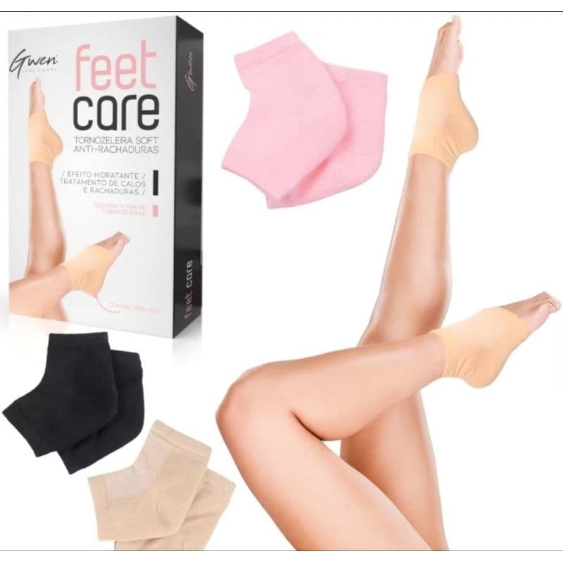 1 Par de Meia Compressão Gel Anti Rachadura Efeito Hidratante