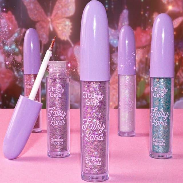 Sombra Liquida Flocada Brilho Carnaval Fairy Land City Girls