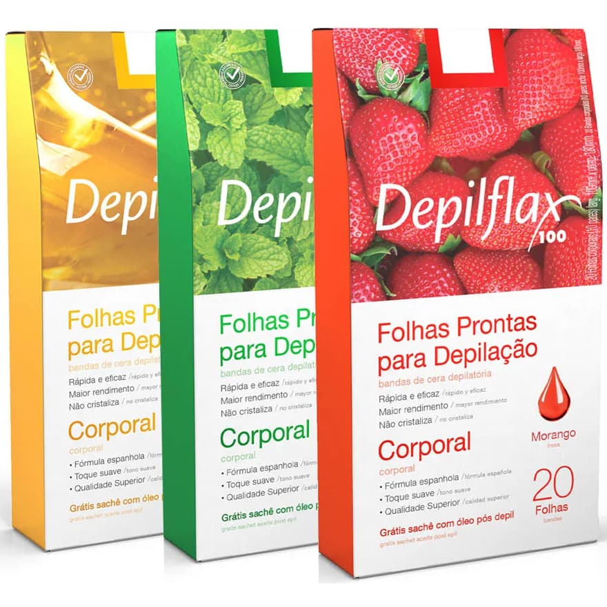 Depilflax Folhas P/ Depilação Corporal C/20 Unidades
