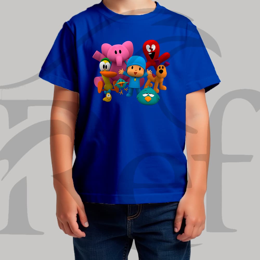 Camiseta Camisa Infantil Masculina Streetwear Turma Do Pocoyo  Malha Penteada Algodão Premium