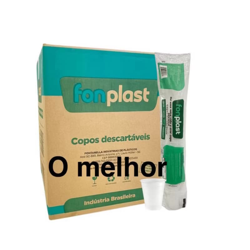 Copo de 200ML Transparente ABNT Fonplast com 2.500 unidades