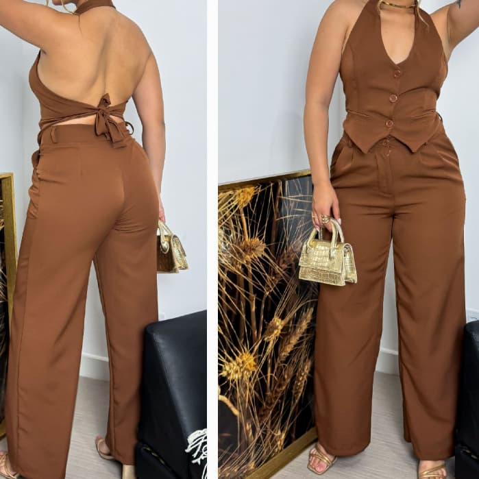 CONJUNTO EM ALFAIATARIA CALÇA E COLETE LOOK CASUAL CHIC 2026