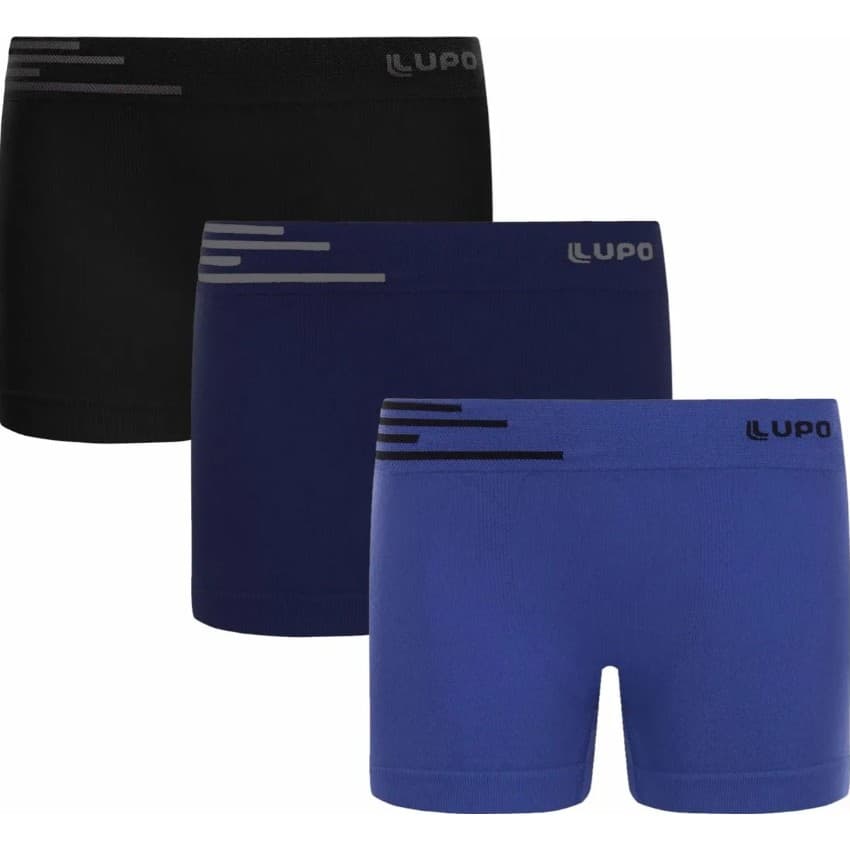Kit 3 Cuecas Boxer Infantil Kids Menino Box Sem Costura Lupo