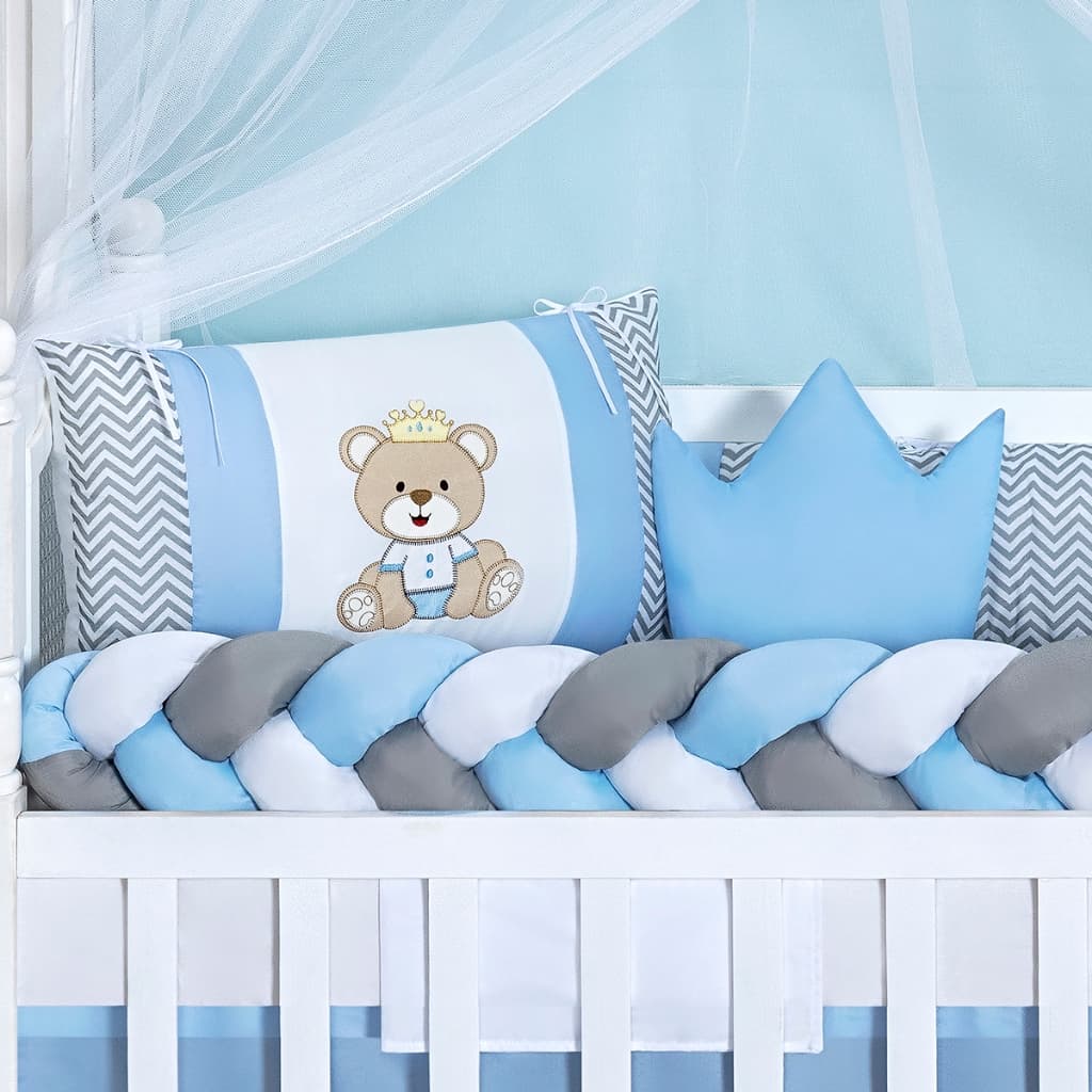 Kit Berço Completo 11 Peças Safari Urso Nuvem Coroa Slim | Enxoval Menino Menina Padrão Americano