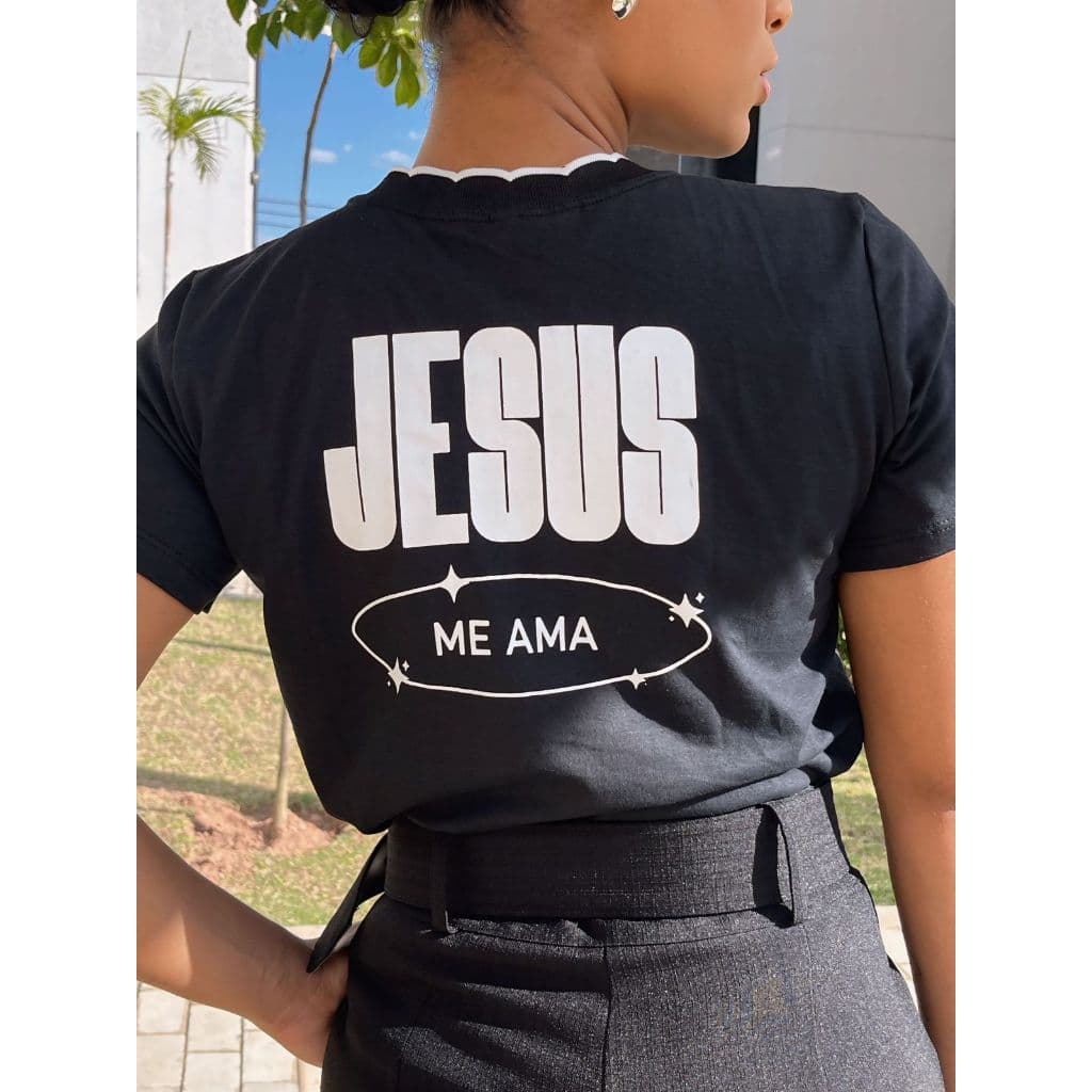Blusa Tshirt Camiseta Babylook Gola Detalhe Luxo Estampas Cristãs