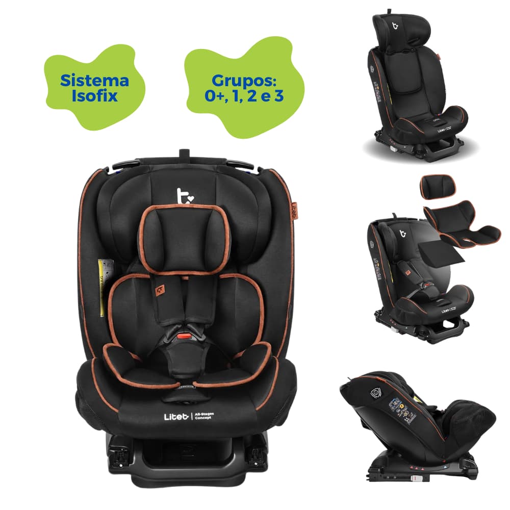 Cadeirinha Cadeira De Bebê Isofix Para Carro Infantil Auto 0 a 36kg g0/g1/g2/g3 Infantil Cinto Litet