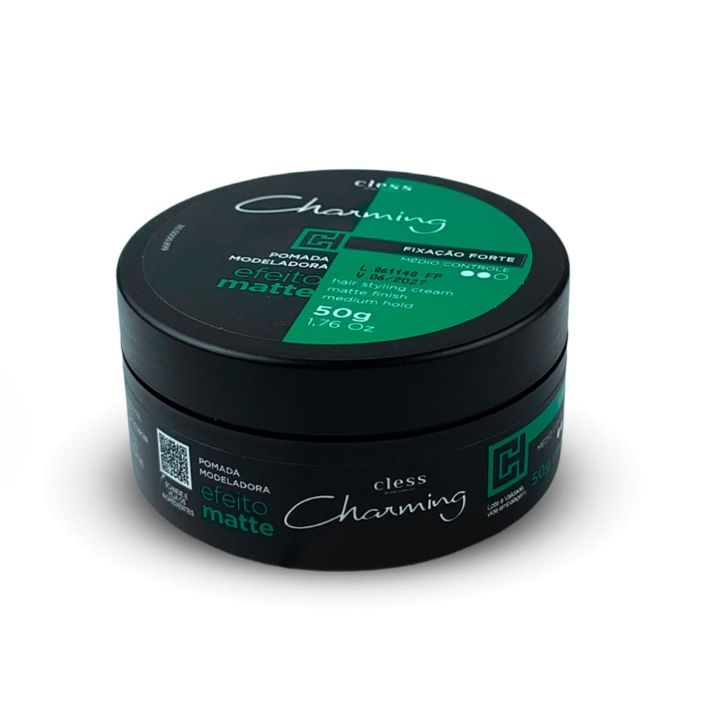 Pomada modeladora Cless fixa forte efeito matte verde 50G