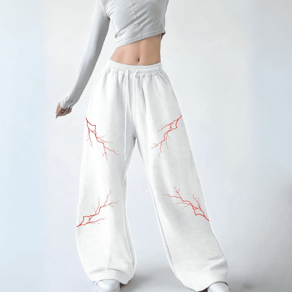 Moletom Calça Casual Confortável Streetwear Algodão Tecido Premium Estilosa Trovões