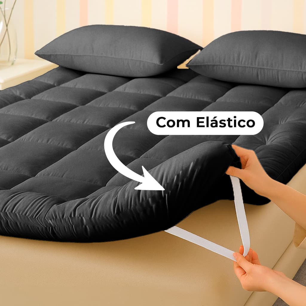 Pillow Top Protetor de Colchão 400 Fios Macio Super King Queen Casal Solteiro Cores