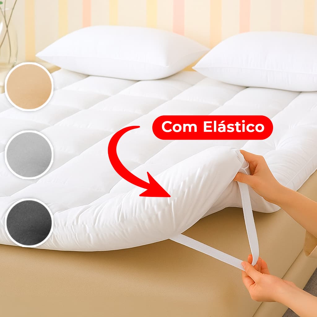 Pilow Top Casal Queen King Ou Solteiro Extra Macio 400 Fios Com Elástico 5cm