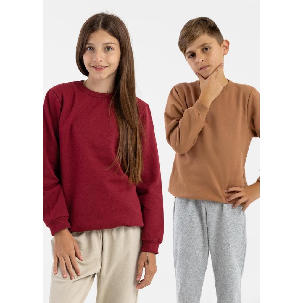 Kit 2 Casacos Blusão Infantil Moletom Peluciado Unissex Básico Sortido Menino Menina