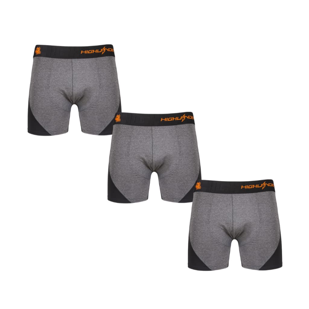 Kit 3 Cueca Box Boxer Preto em Poliéster Elástico Masculino