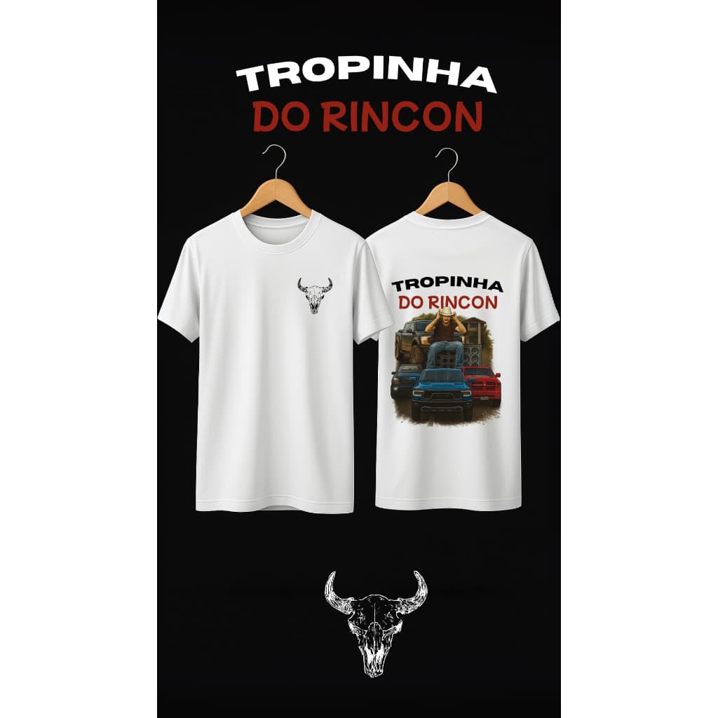 Camiseta Tropinha Rincon Estampa Exclusiva Algodão Unissex Casual Conforto Streetwear Versátil Moda