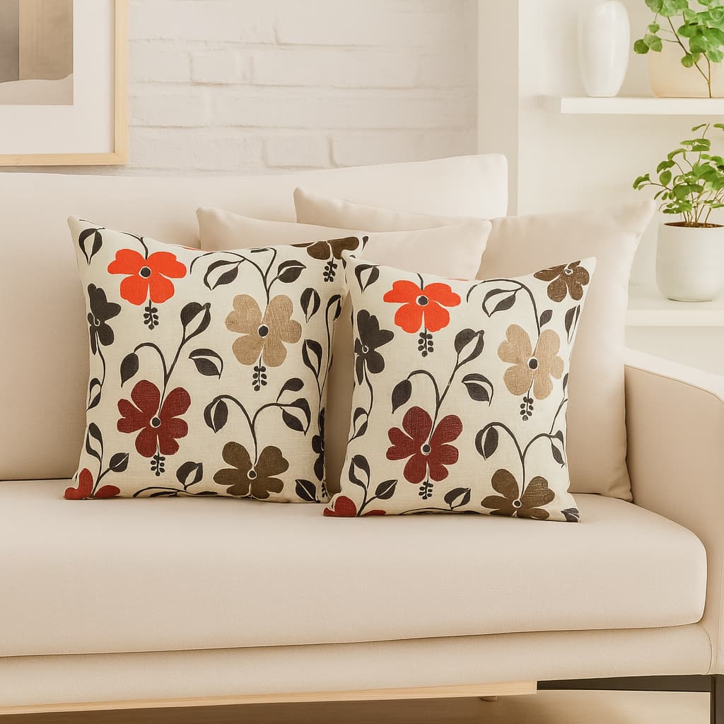Kit 4 Almofadas Decorativas 42x42 com Enchimento 45x45 – Suede Macio e Jacquard Estampado com Zíper