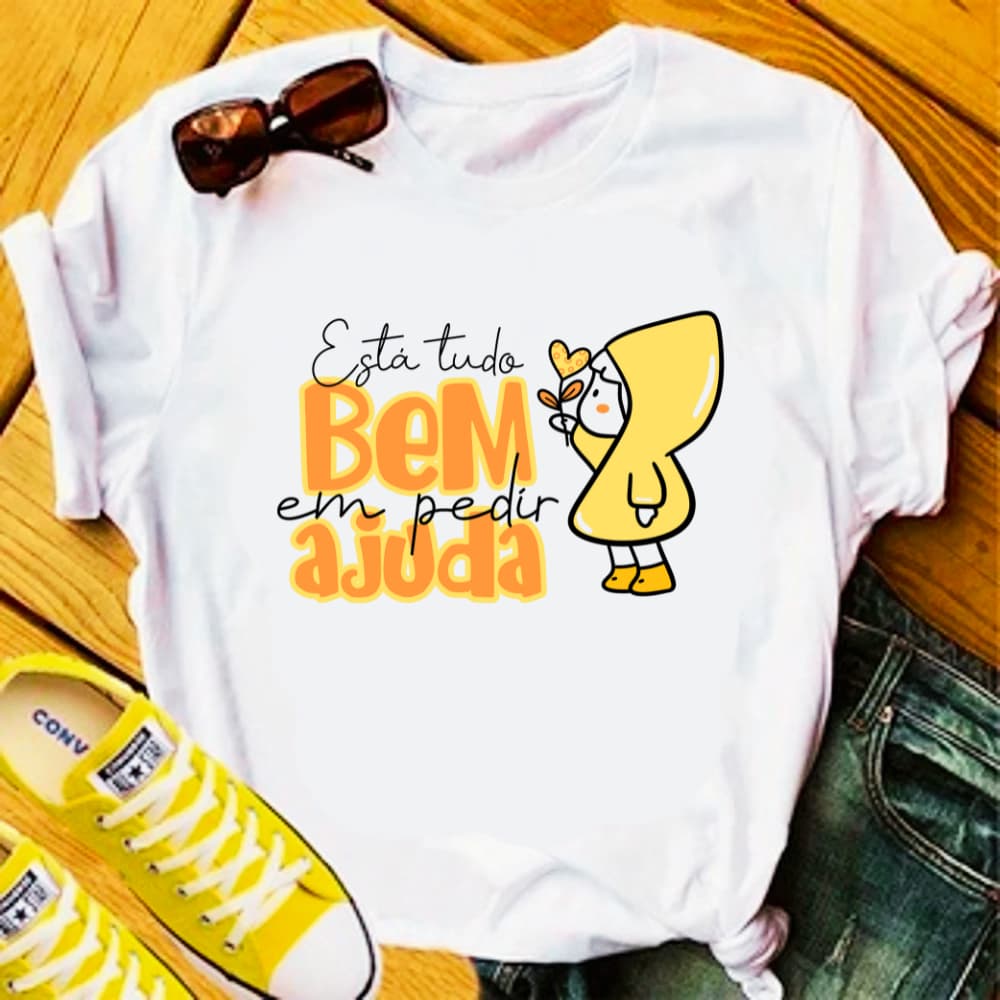 CAMISETA ESTA TUDO BEM EM PEDIR AJUDA - SETEMBRO AMARELO