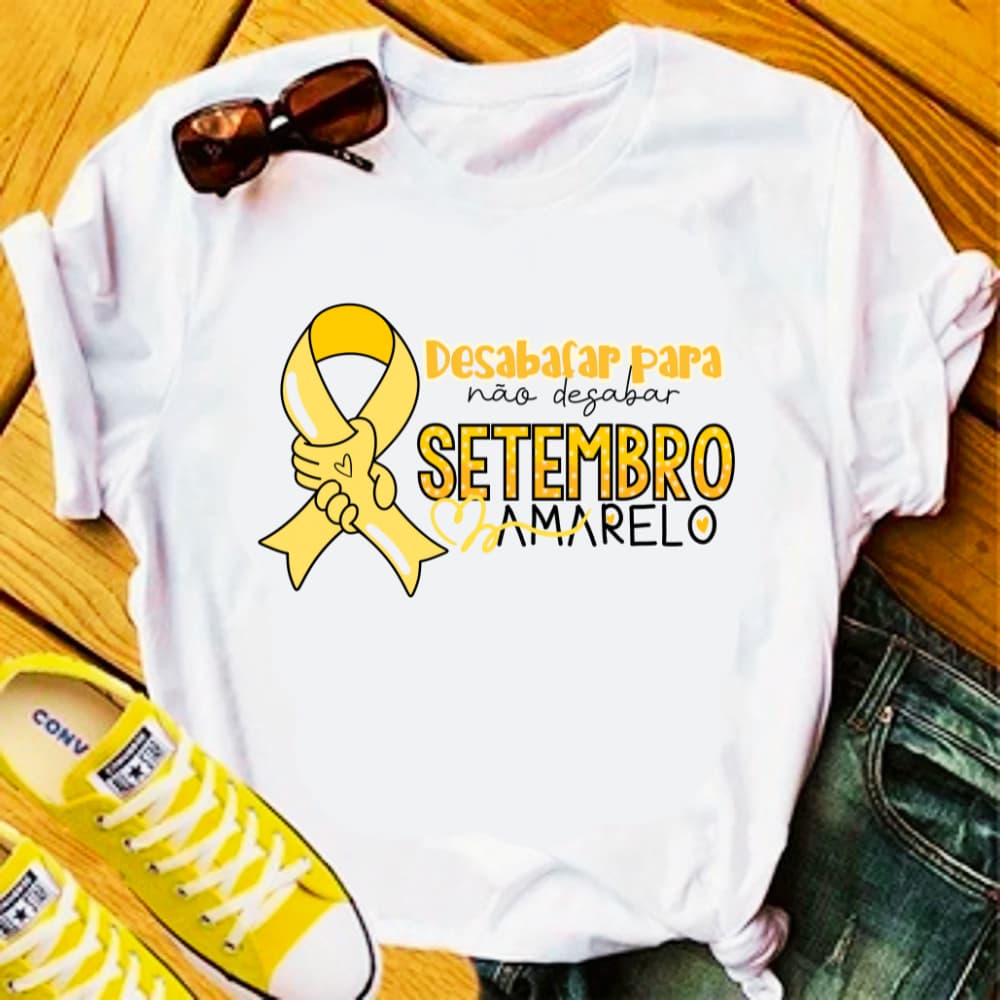 CAMISETA DESABAFAR PARA NÃO DESABAR - SETEMBRO AMARELO