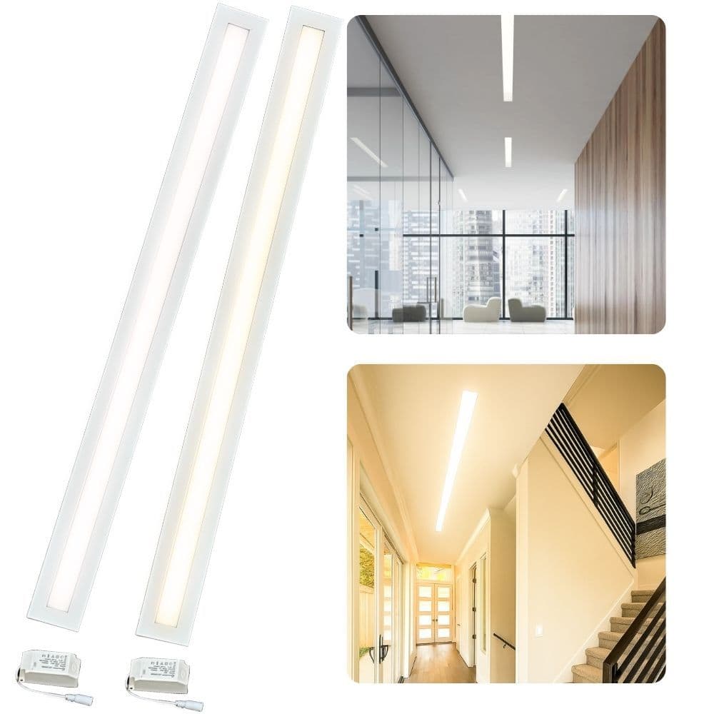 Painel Led Luminária 30W 10x120 cm  Embutir Retangular Bivolt Branco Quente Morno 3000k/4000k
