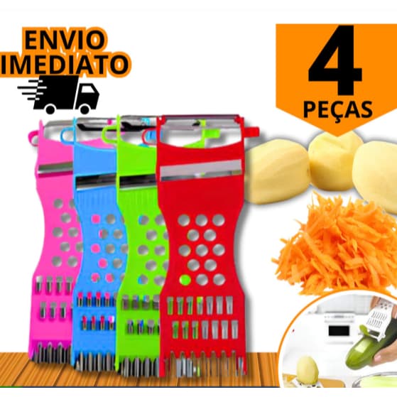 Descascador Ralador Fatiador Multifuncional 5 Em 1 De Legumes Frutas Alimentos Prático Cozinha Restaurantes