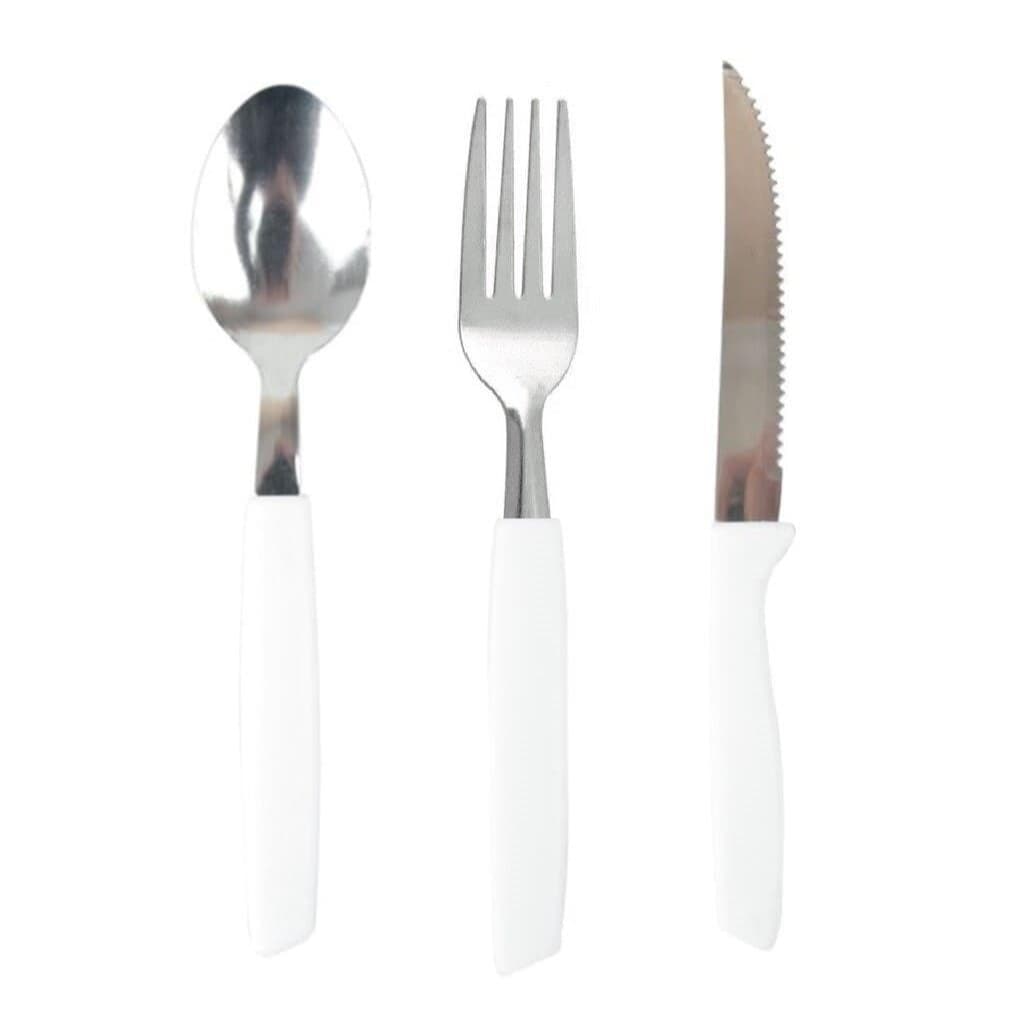 Conjunto Jogo de Talheres 12 peças Aço Inox 6 Facas 6 Garfo e 6 Colher de Mesa Casa Para Restaurante