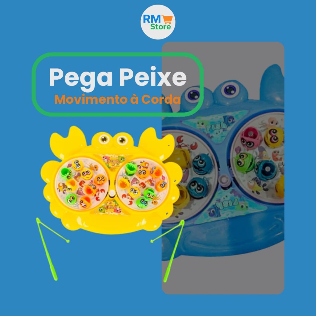 Brinquedo Pega Peixe Infantil em Formato de Siri – Movimento à Corda