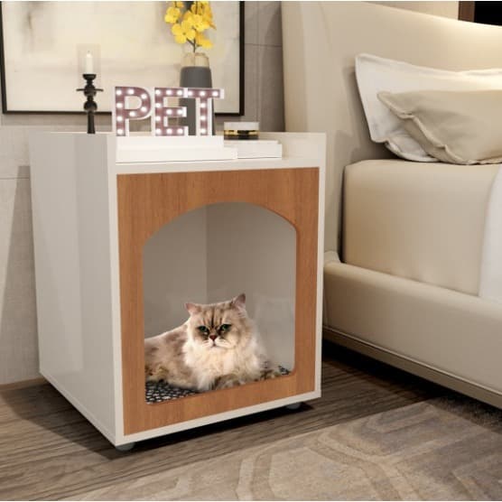 Mesa Cabeceira Pet Casinha Cama Cachorro Gato Quarto Casa Organizador Oferta 1 Almofada Barato Cores