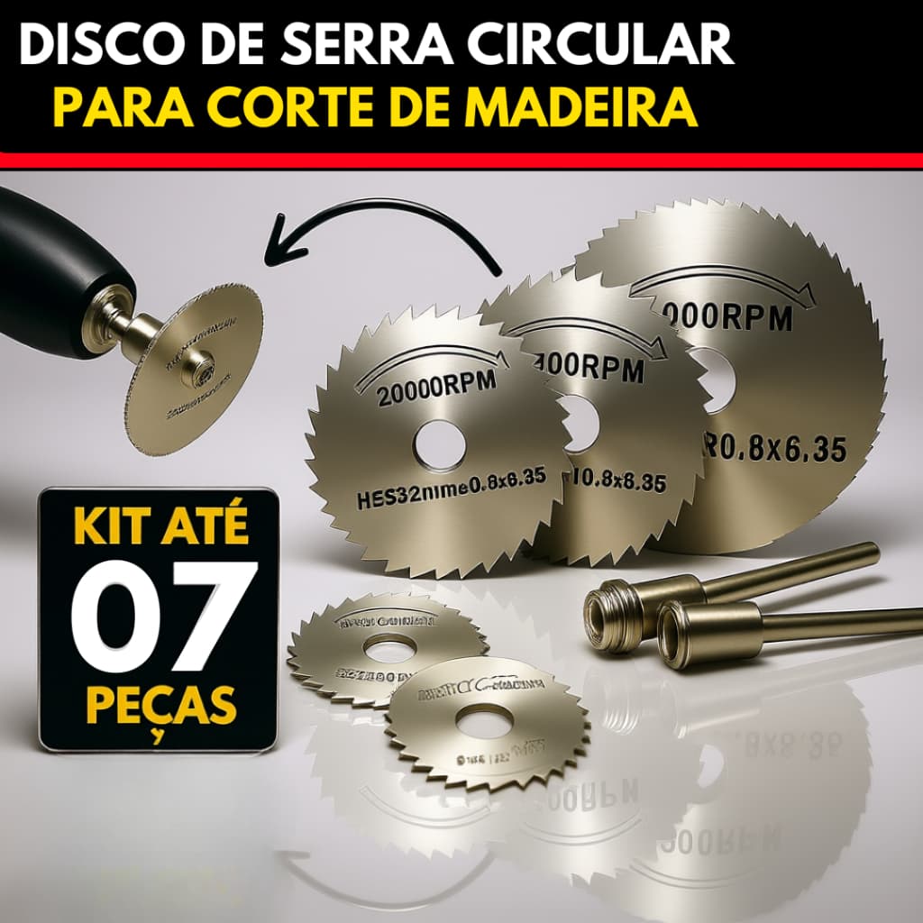 Kit Jogo Mini Disco Serra Circular Lamina Corte Micro Retifica Para Madeira Furadeira Parafusadeira