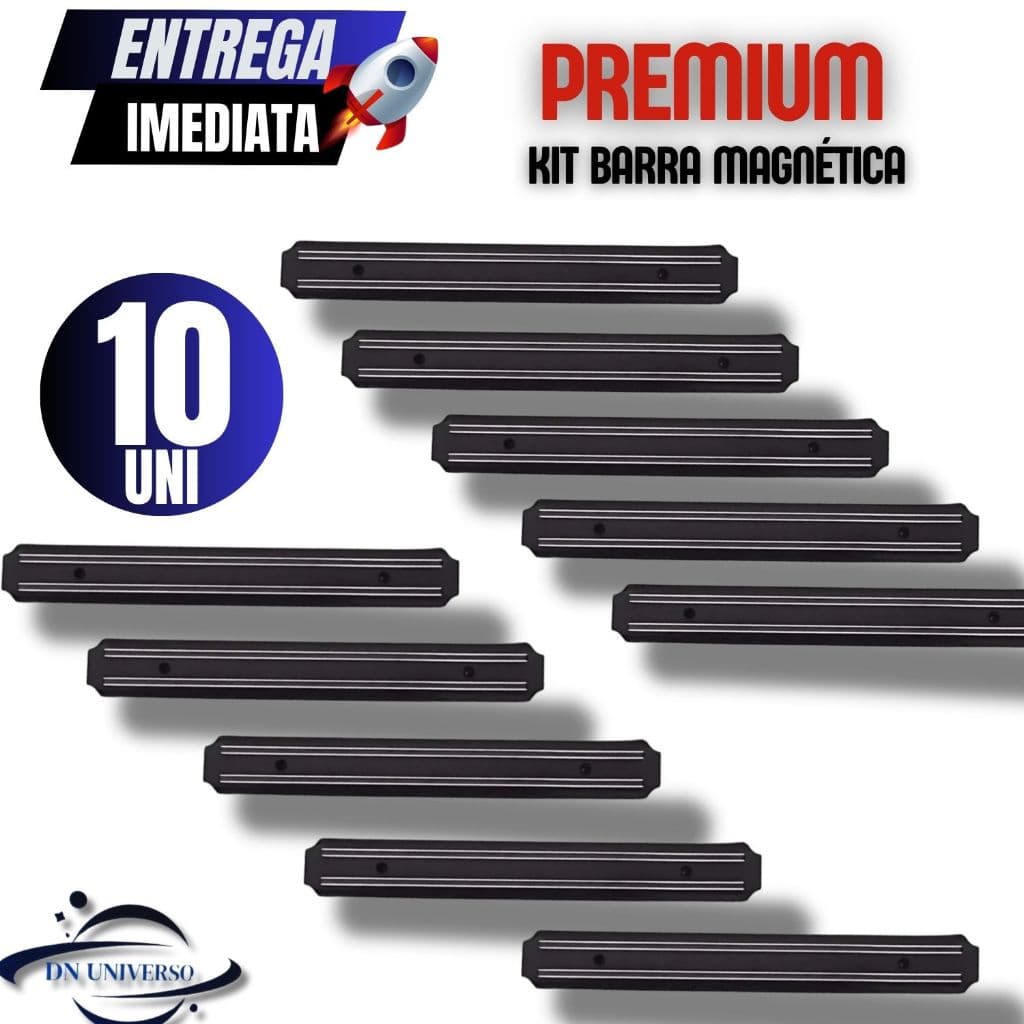 Kit 10 Barras Magnéticas Régua Imã Suporte para Facas Ferramentas Casa Restaurante