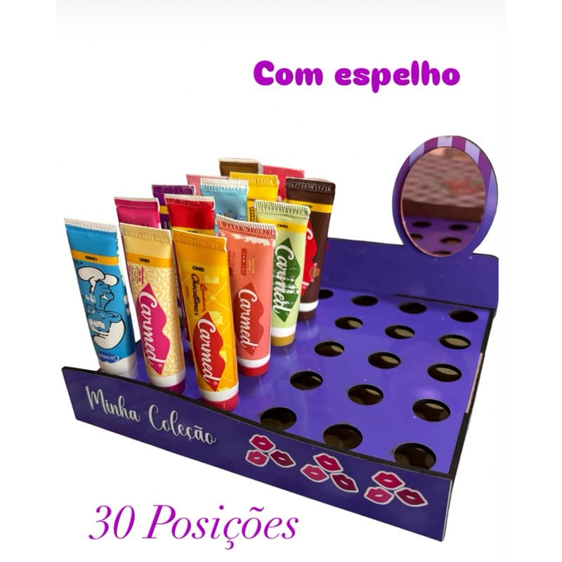 Estojo Carmed MDF 30 Posições + Espelho | Organizador 24x24 cm