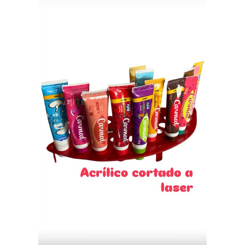 Estojo Acrílico Vermelho 30 Posições Formato Boca + Brinde