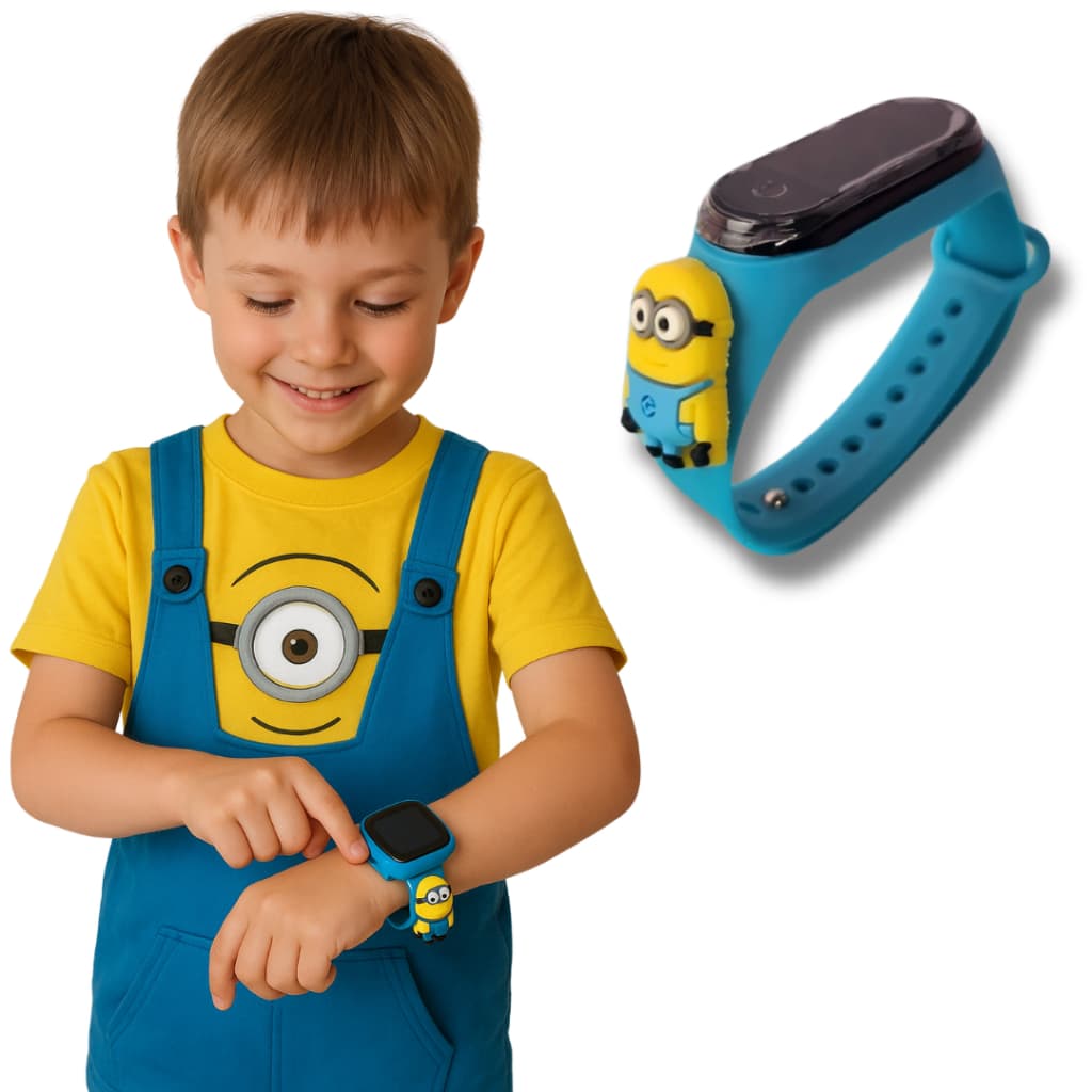 Relógio Infantil Didital Led Menino Menina aprova de água Minions