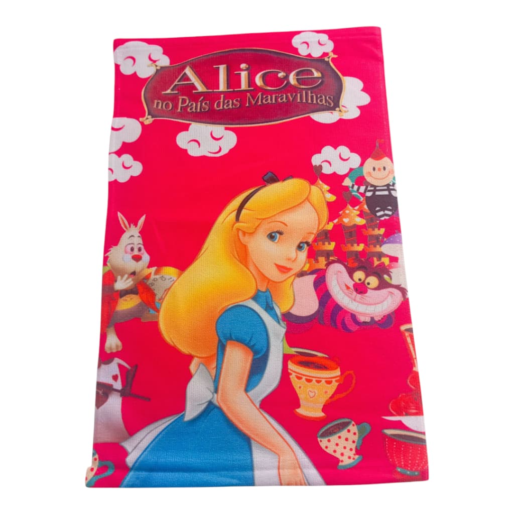 Toalha de rosto/mão Lancheira Alice no País das Maravilhas