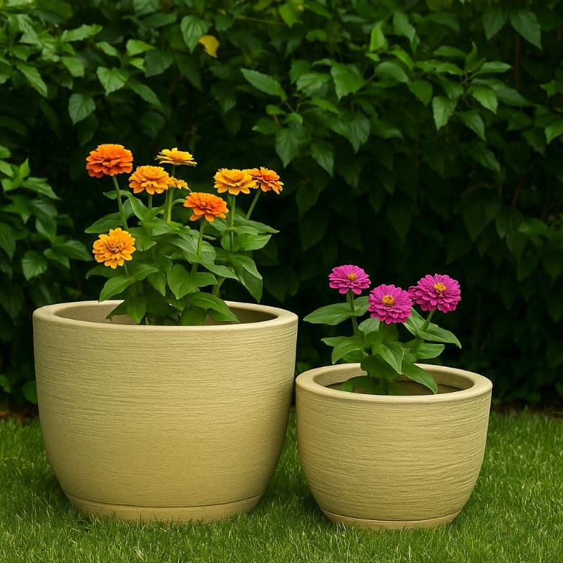 Kit 2 Vasos Bojo Escovado 1,2  plantas decorativas para jardins e área interna resistentes a luz do sol e resistente .