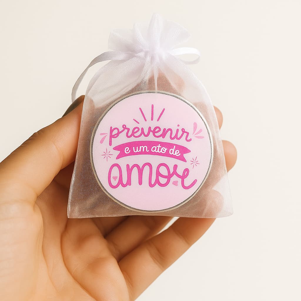 Kit 100 Velas Aromáticas Perfumadas para lembrancinha na latinha 20g Outubro Rosa Flor de Cerejeira