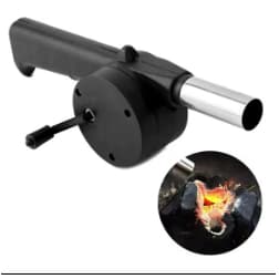 Churrasco Portátil com Ventilador Manual – Acendedor Rápido de Fogo para BBQ