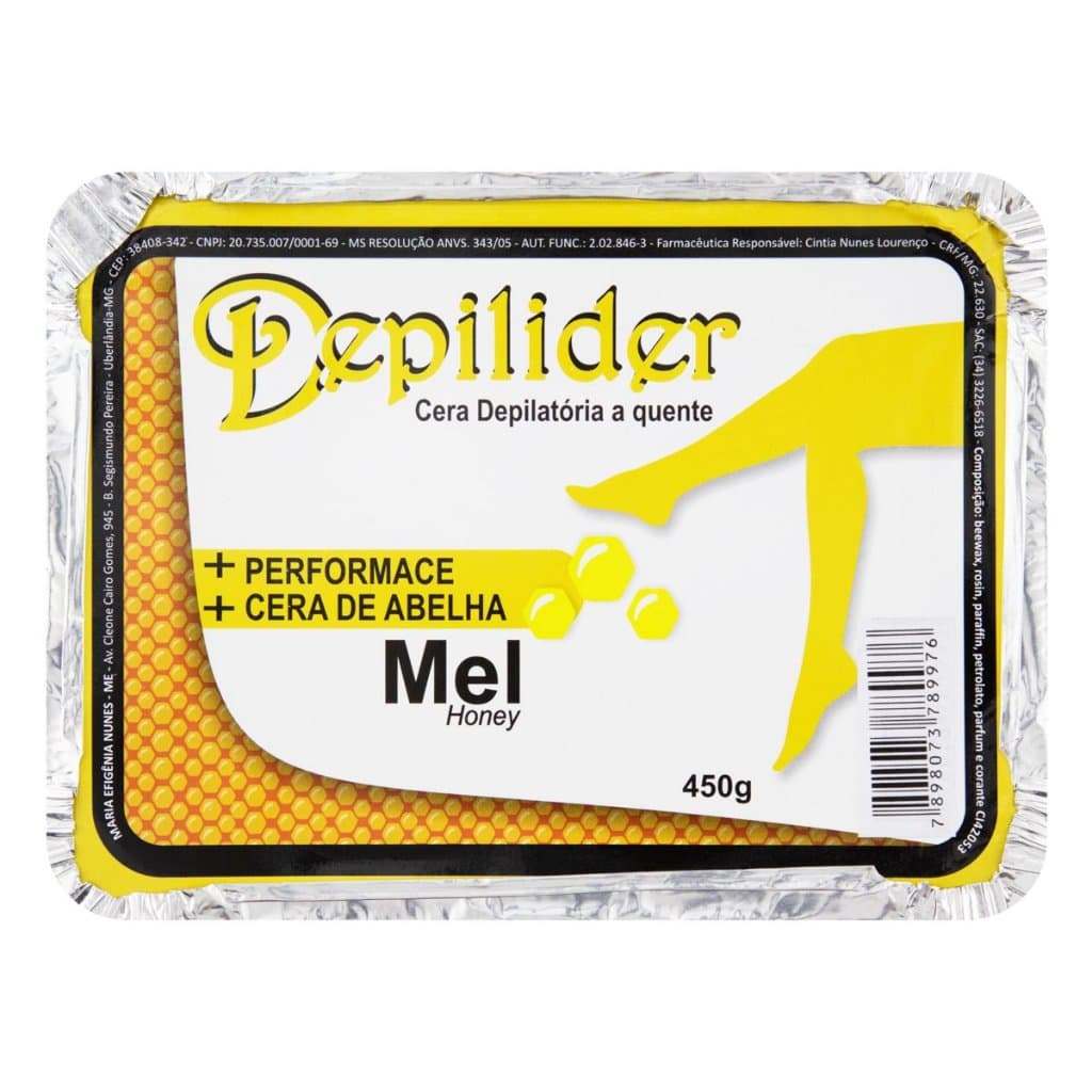 Cera Depilatória Depilider Tablete 450g Mel