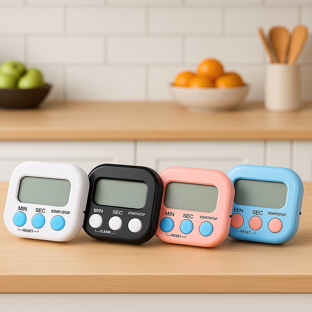 Kit 1,2 ou 3 Mini Relógio Digital Timer Cronômetro de Cozinha/Receitas Suporte Retrátil